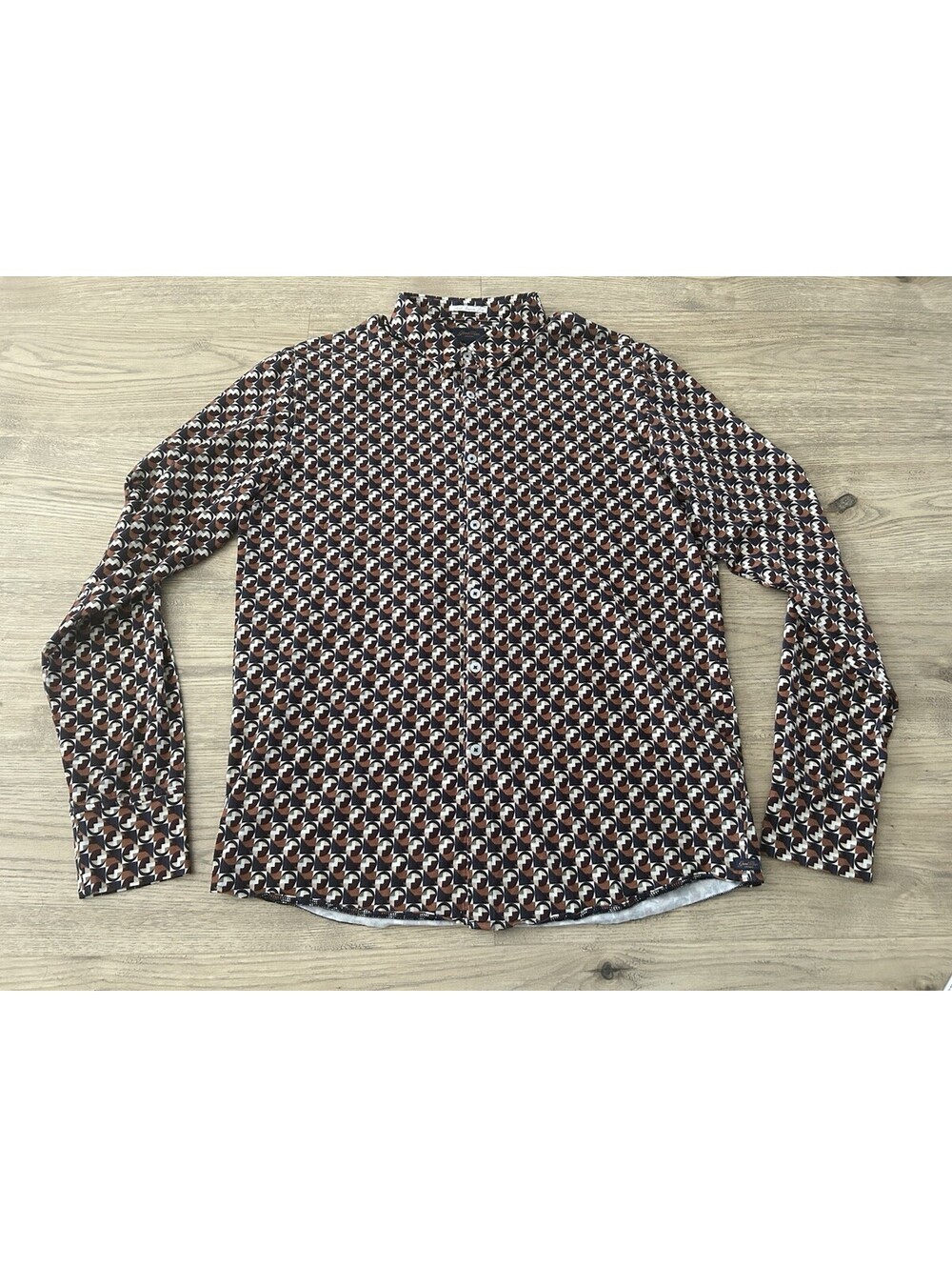 GOOD MAN BRAND Flex Pro Point Bombay Optical Geometric Print Cotton Shirt Large